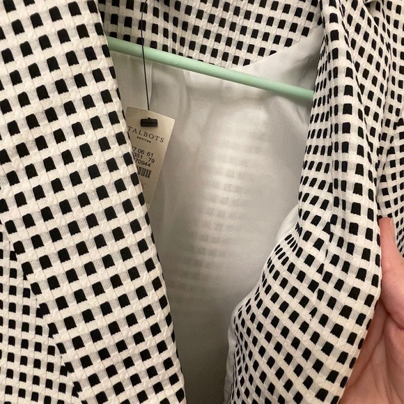 NWT black&white checked Talbots blazer - Picture 7 of 8